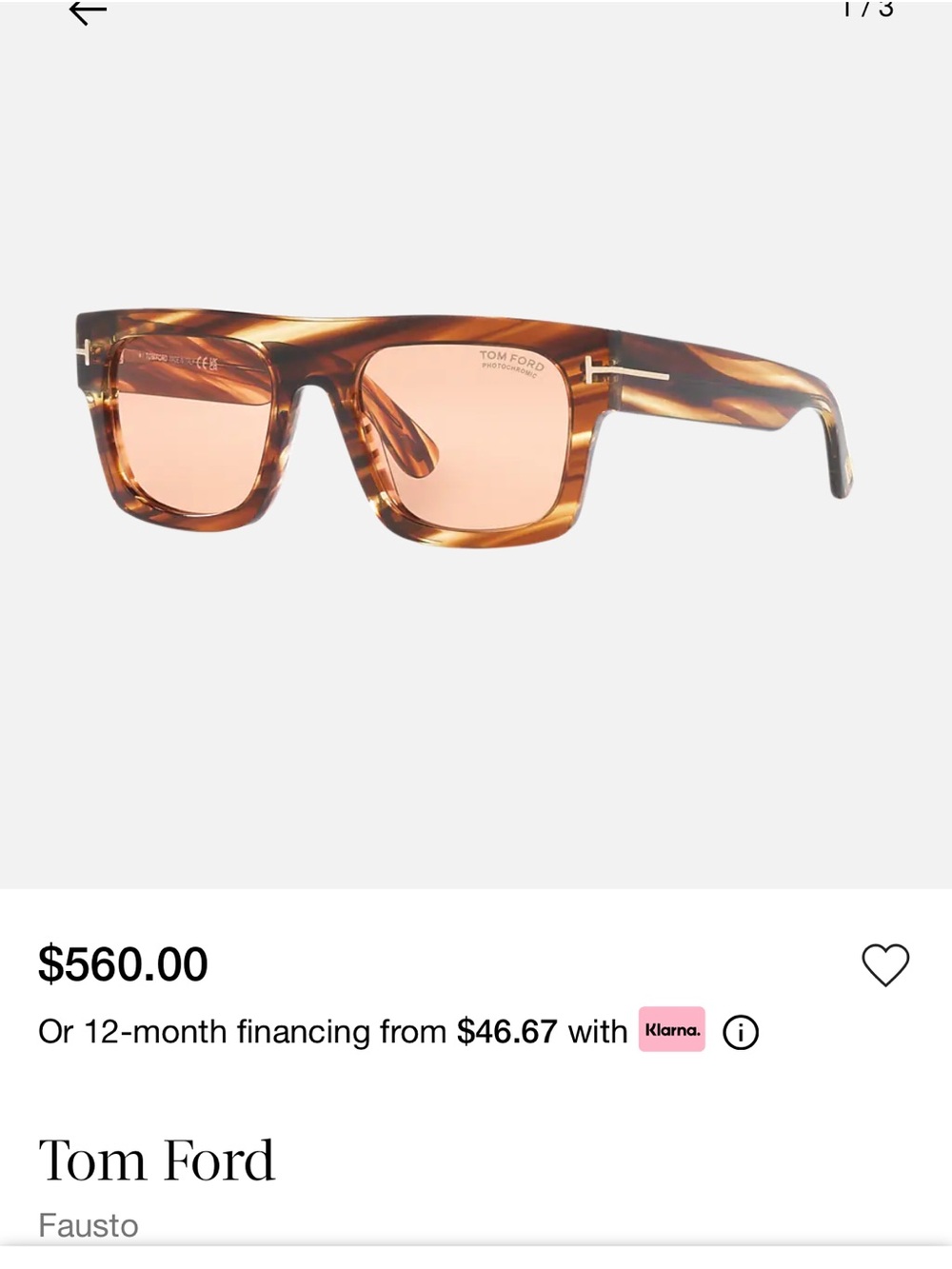 Tom Ford Tortoiseshell Sunglasses with Rose Lenses